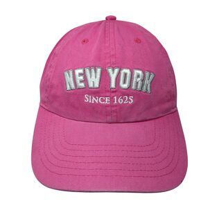 New York Since 1625 Slideback Hat Pink One Size Embroidered Newhattan